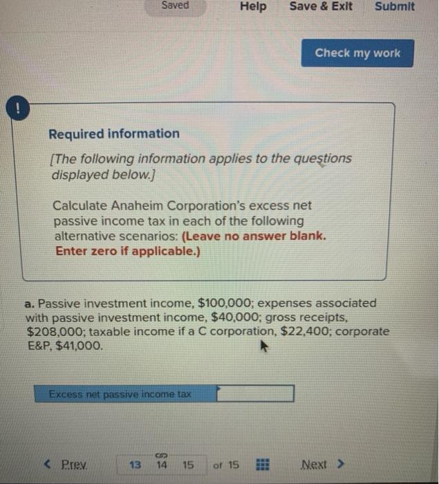  Saved Help Save & Exit Submit Check my work ! Required