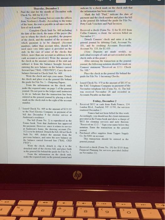 general ledger Credit Balance S6,260.00 Trey's Fast Cleaning Service Trial Balance November