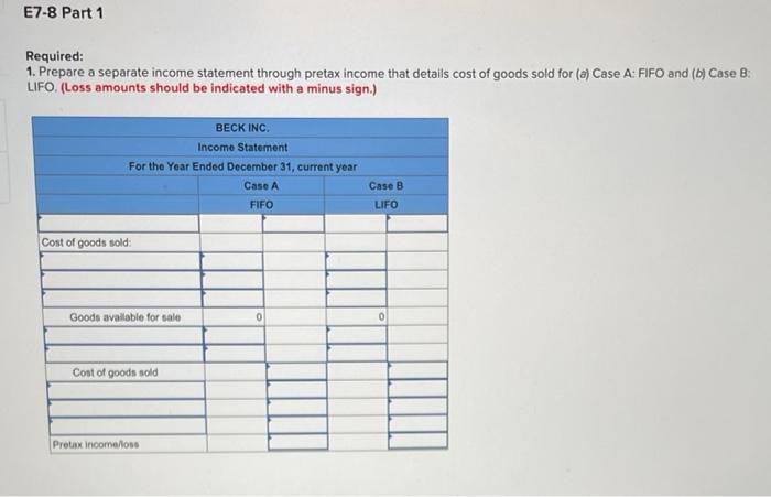 questions displayed below.) Beck Inc. uses a periodic Inventory system. At the