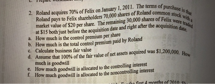  please just do the E and F part 2. Roland acquires