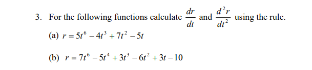 i need help E 3. For the following functions calculate % and