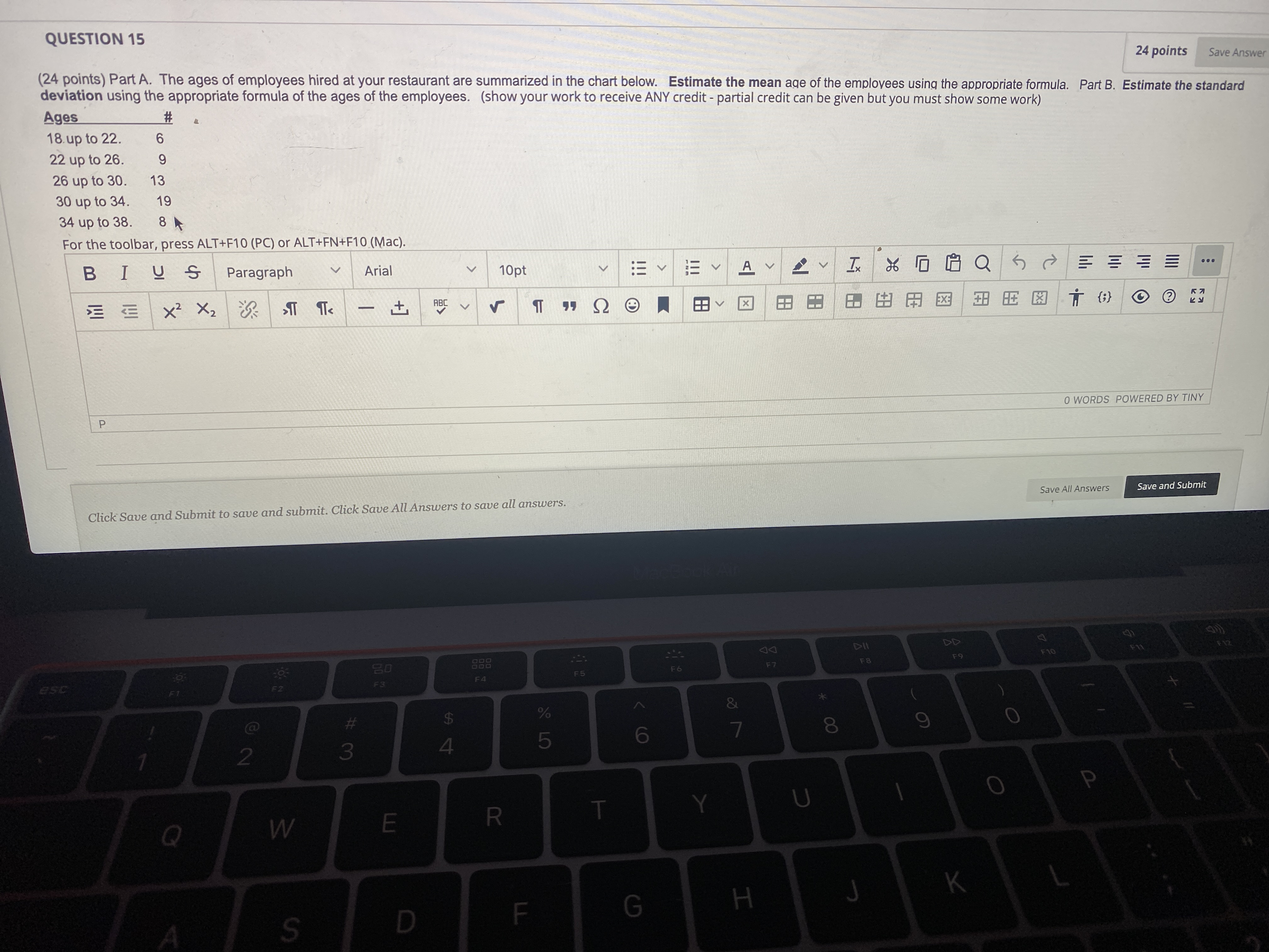 QUESTION 15 24 points Save Answer (24 points) Part A. The