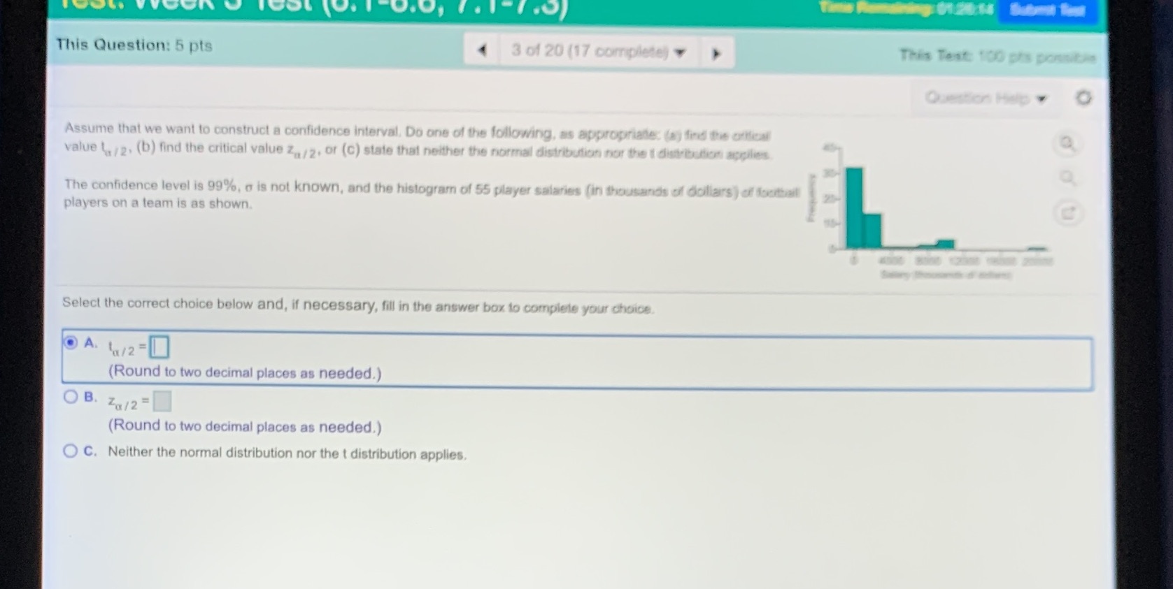 on s Test : 1 0.0, 7 .157 .5) This Question: