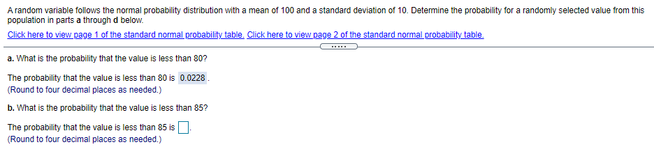  A random variable follows the nonnal probability distribution with a mean
