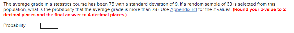 The average grade in a statistics course has been '15 with