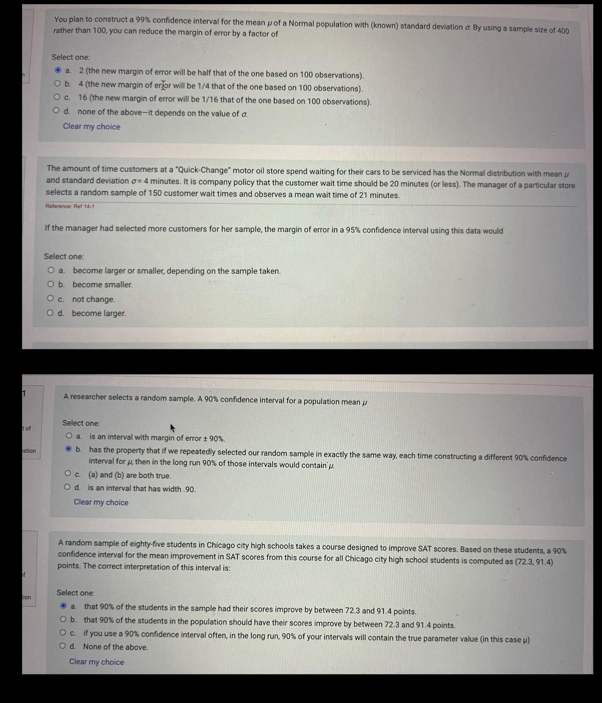  You plan to construct a 99% confidence interval for the mean