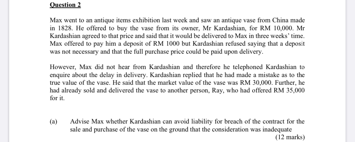 Can I know how to answer question 2A Question 2 Max went