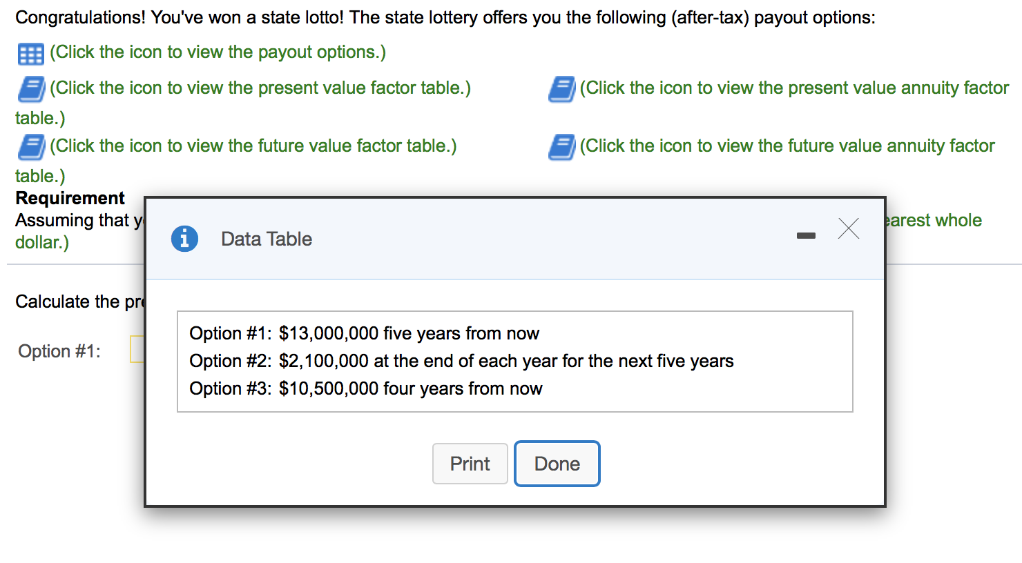 Please help me solve for the present value of each payout rate