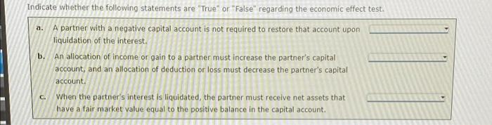 Please answer asap Indicate whether the following statements are "True" or "False"