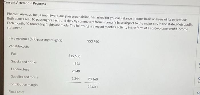  Current Attempt in Progress Pharoah Airways, Inc., a small two-plane passenger