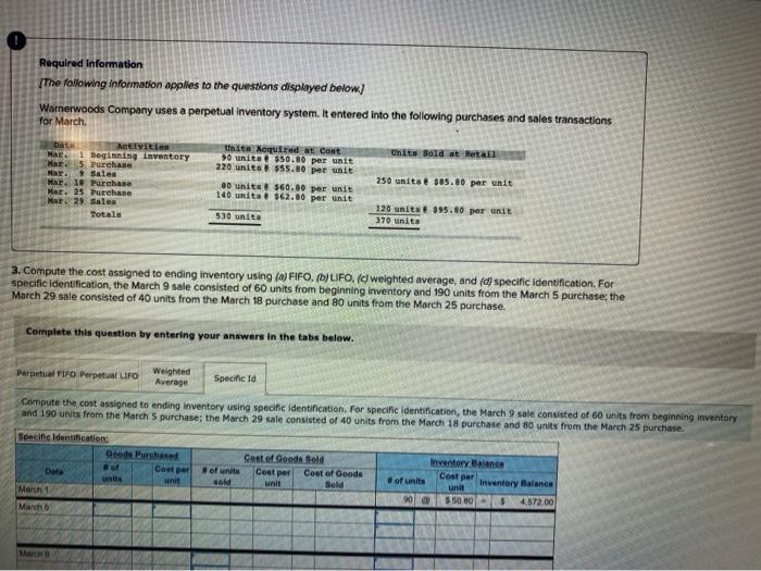 need help on 4d please Required information The following information applies to