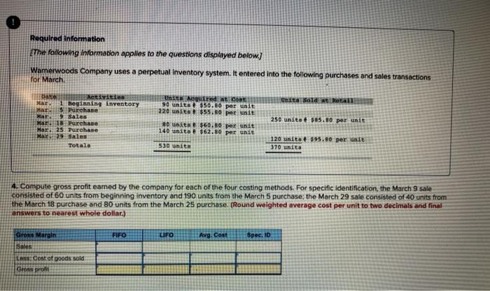 need help on question 5 please Required information The following information applies