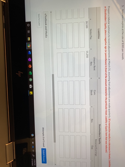 before adjusting entries have been prepared. Assets Liabilities + Stockholders' Equity Acc.