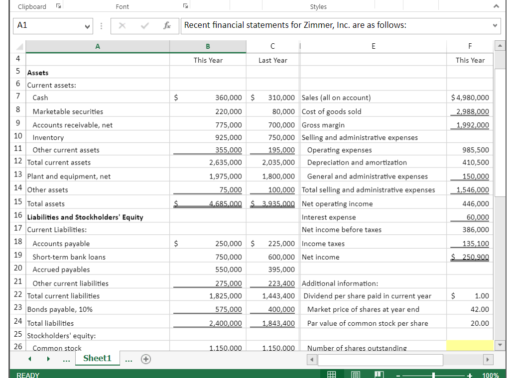 managers use to assess liquidity. 2. Compute and interpret financial ratios that