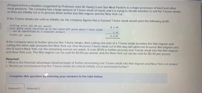 chapter 13 lo 7 (Prepared from a situation suggested by Professor John