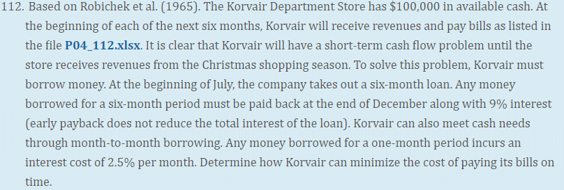 File P04_112.xlsx: Please keep solution in the same format. 112. Based