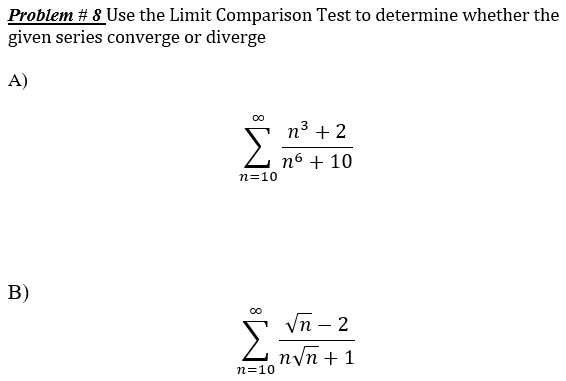 to determine whether the series converges or diverges. on k 2 EH: