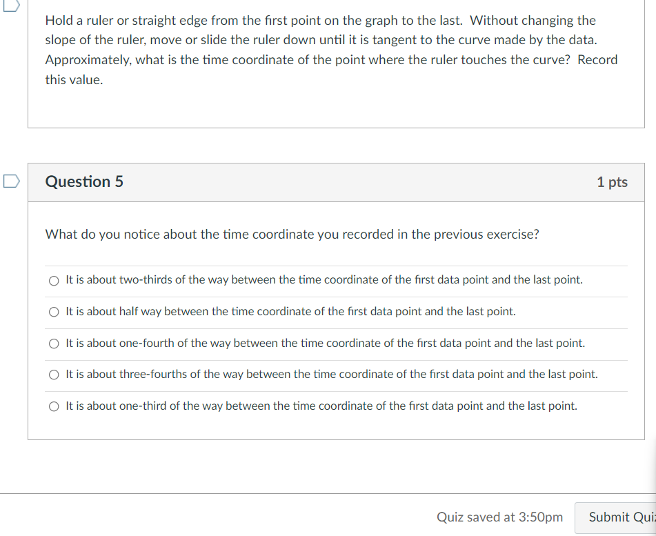 Hold a ruler or straight edge from the first point on