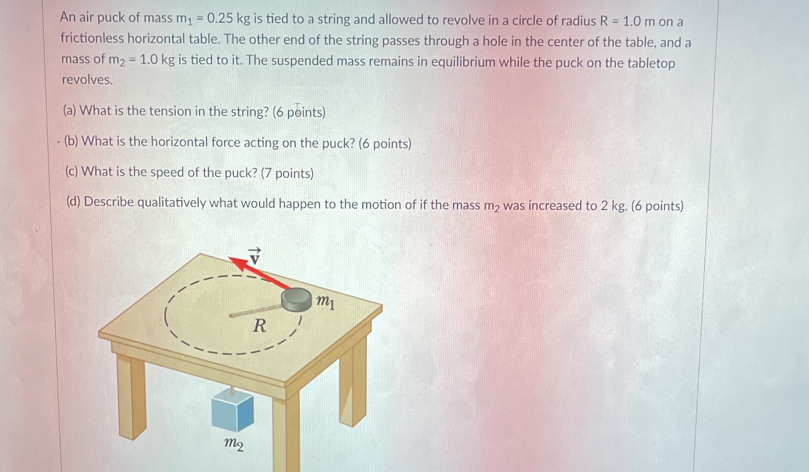 Please describe step by step for each part An air puck of