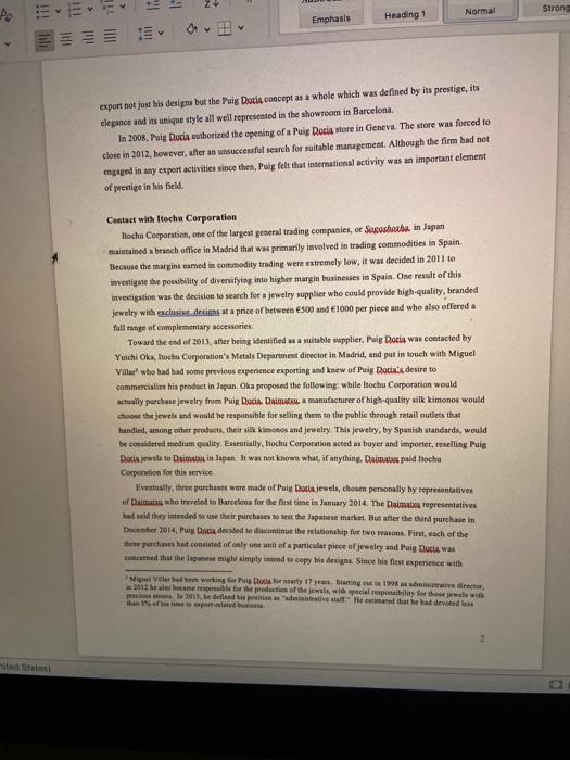 Emphasis Heading 1 The Perplexing Case of Puig Doria In August 2015,