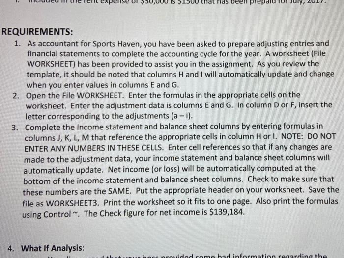 Work Sheet For Year Ended June 30, 2017 Trial Balance Account Title