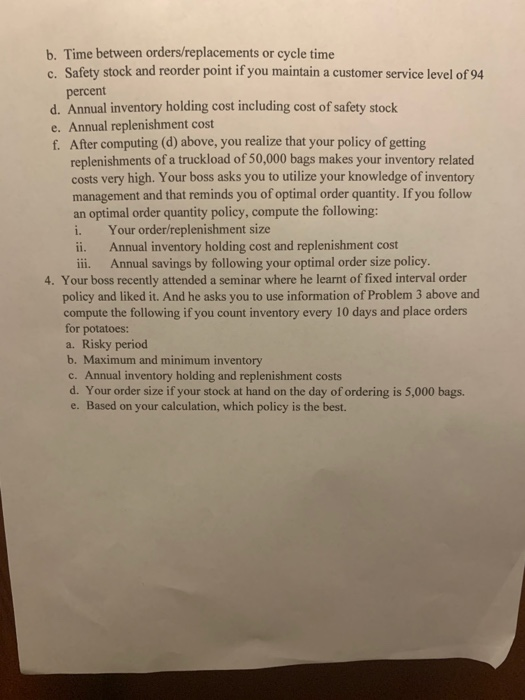 as in question 1, That is, your cycle time is still 10