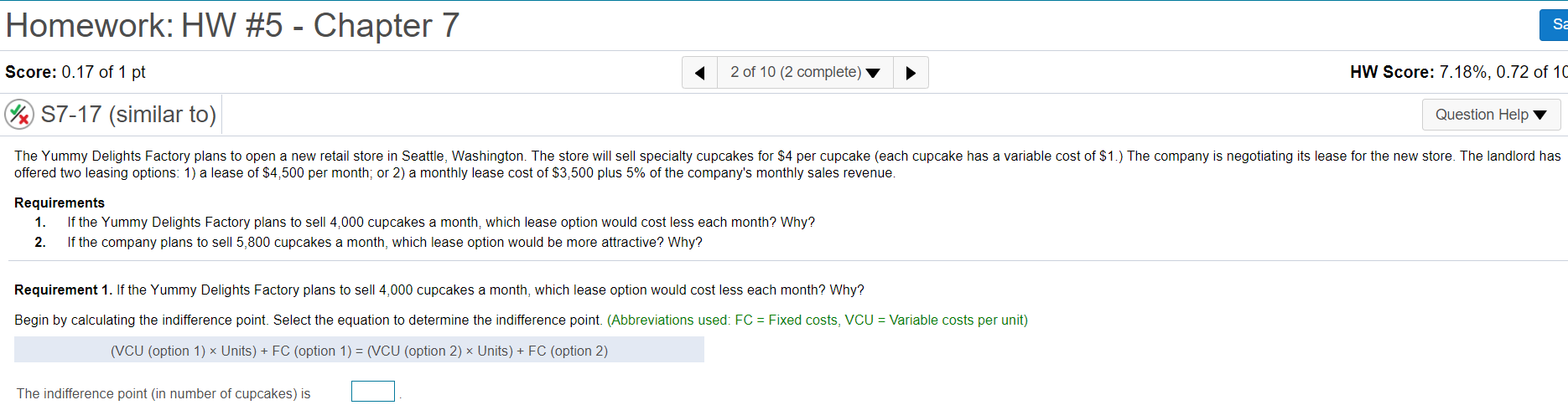  All parts please Homework: HW #5 - Chapter 7 Sa Score: