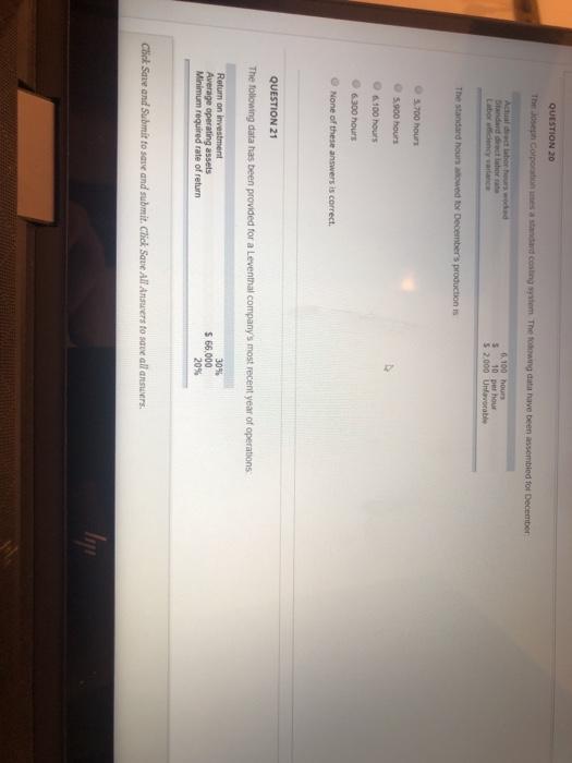  QUESTION 20 The Josep Compones a standard casting system. The towing