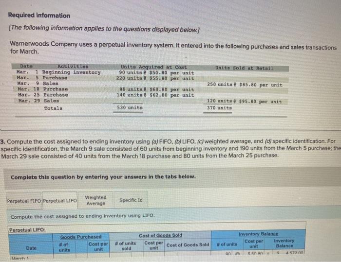 need help on question 4b please Required information [The following information applies