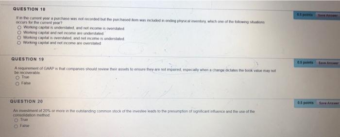  QUESTION 18 it in the current your a purchase was not