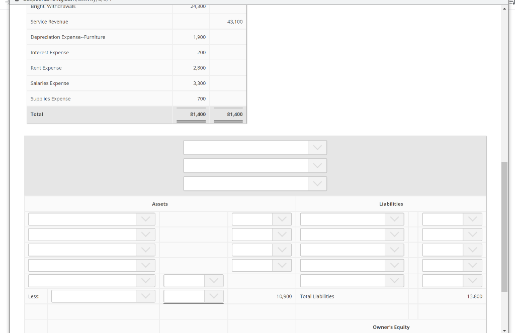 Sheet from the Adjusted Trial Balance and Statement of Owner's Equity. Within