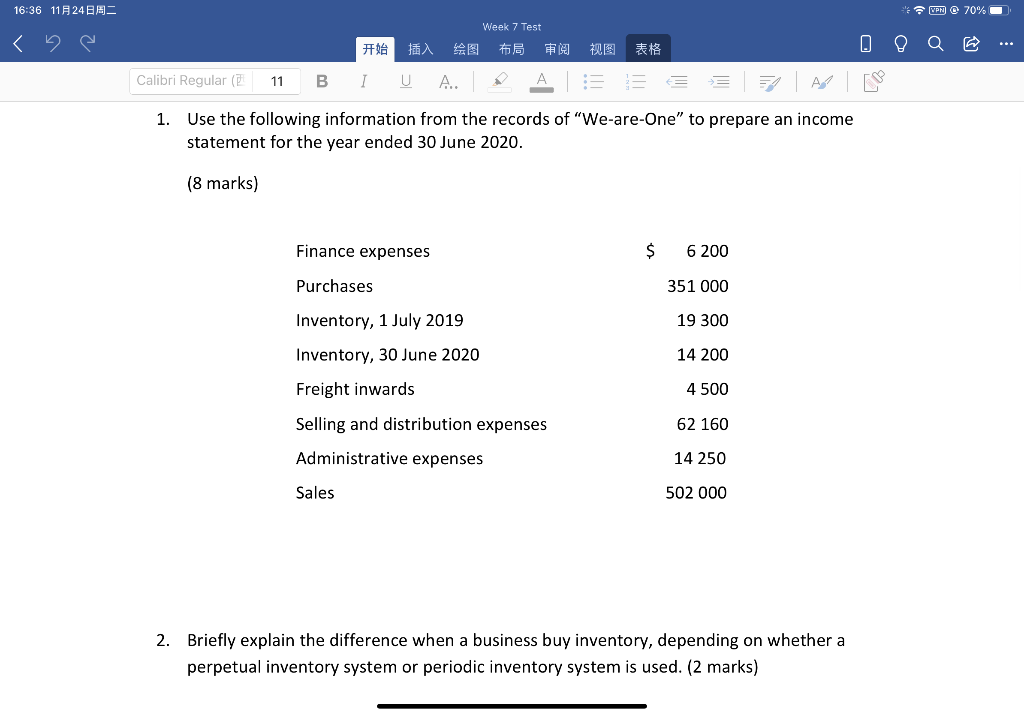 16:36 11248 W @ 70% 16 Week 7 Test # **