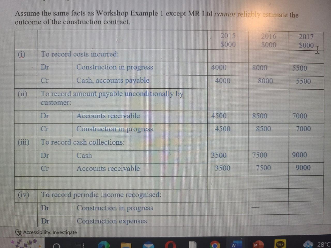 can change throughout the project (in this example, they do). The following