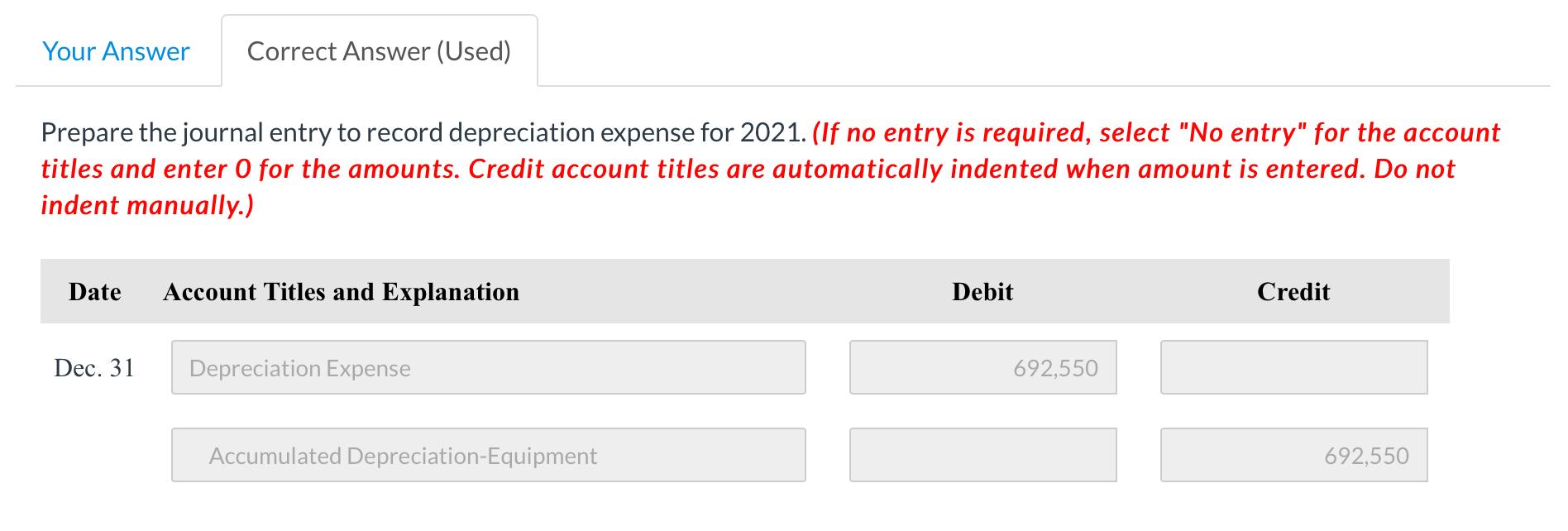 at December 31, 2020. Cost (residual value $0) $8,936,000 Accumulated depreciation to