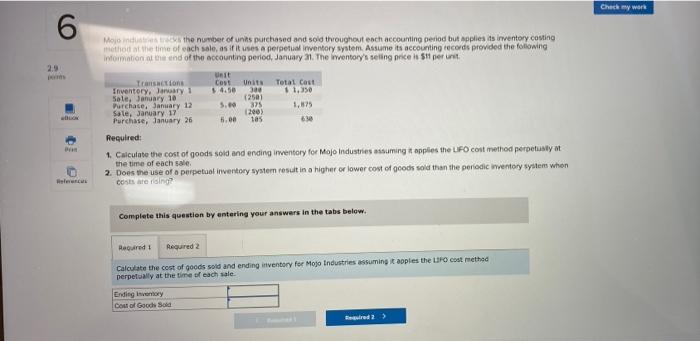 please help! Check my work 6 Mojo me the number of units