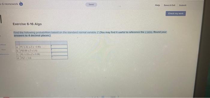  * 6 Homework Sav Help Save SE Submit Check my w