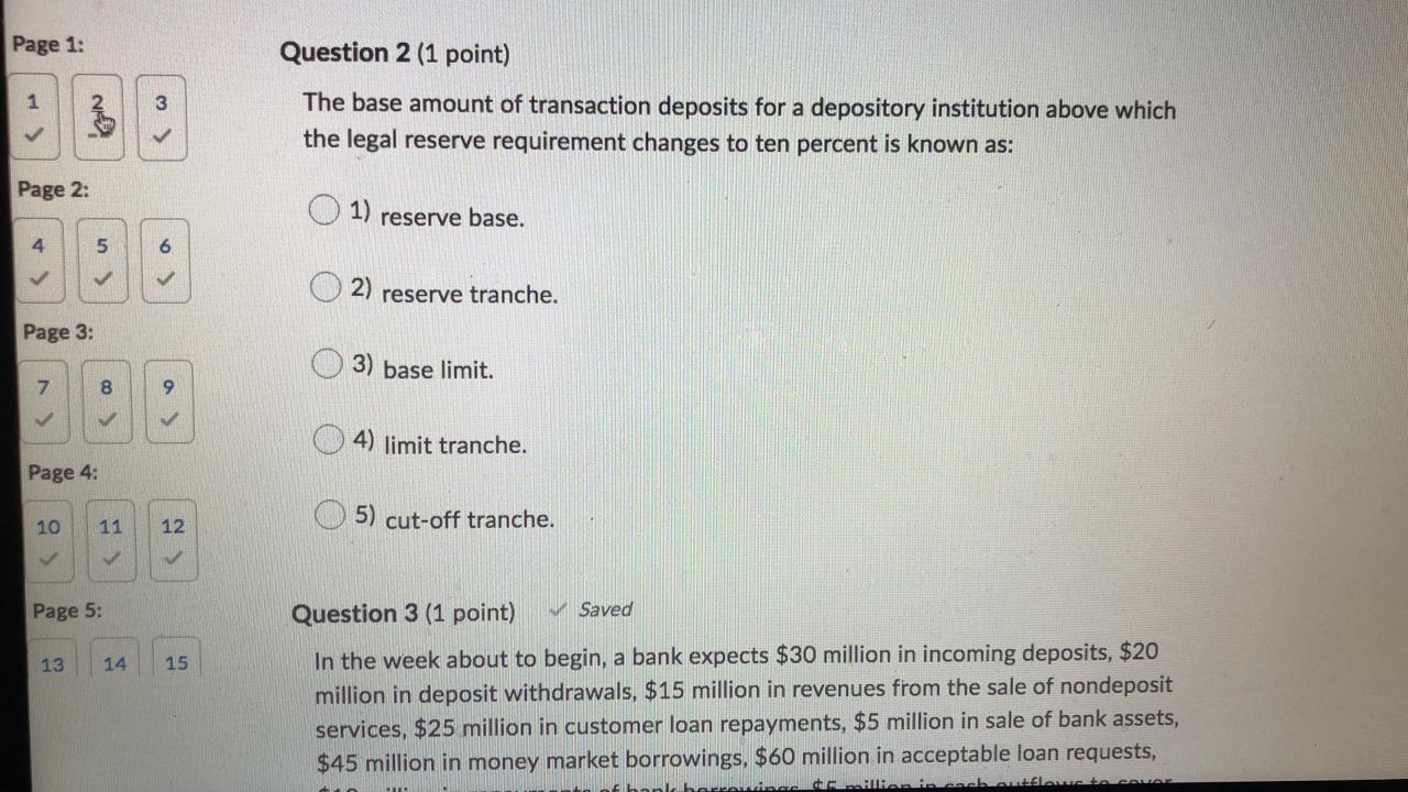  Page 1: 1 3 2 Question 2 (1 point) The base