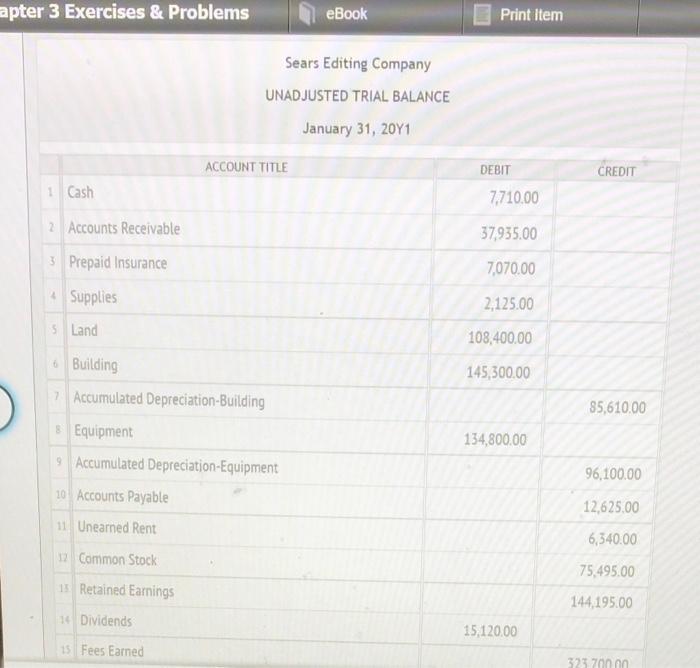  apter 3 Exercises & Problems eBook Print Item Sears Editing Company