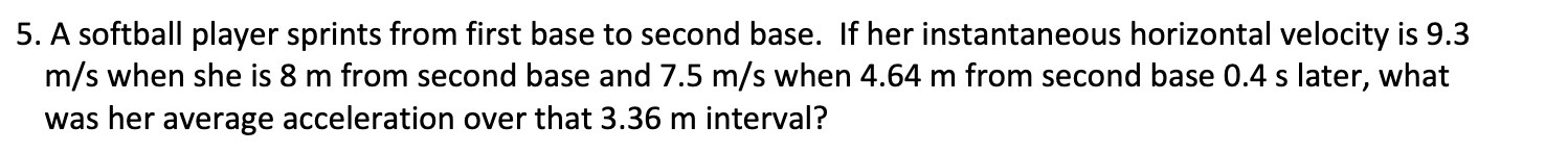 5. A softball player sprints from first base to second base.