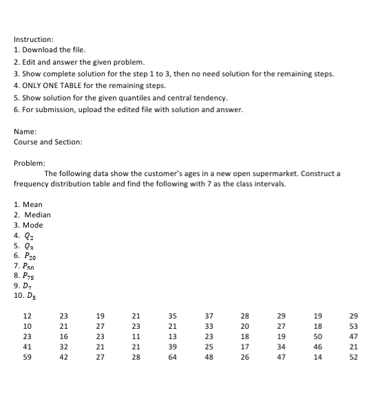 1. Edit and answer the given problem.2. Show complete solution for the