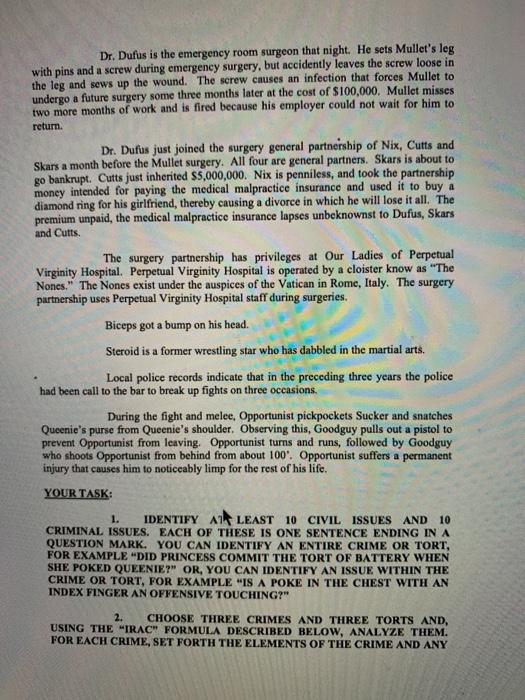 questio mark. you can't identify in entire crime or tort for example