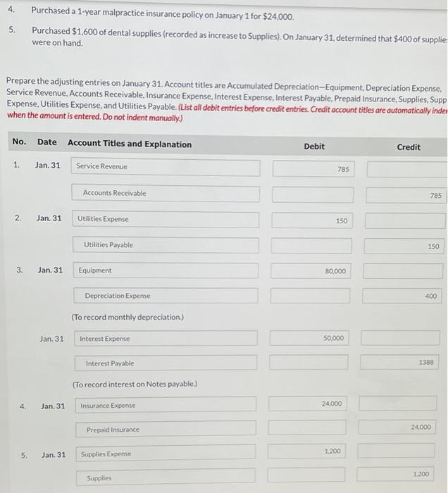 During the first month of operations, the following transactions occurred 1 2