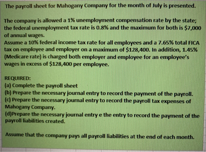 federal income tax rate for all employees and a 7.658 Total FICA