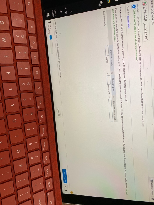 case. Each case of roasted coffee beans requires 15 pounds of unroasted