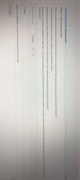  Week 4 - Discussion Question cation dance What is the characteristic