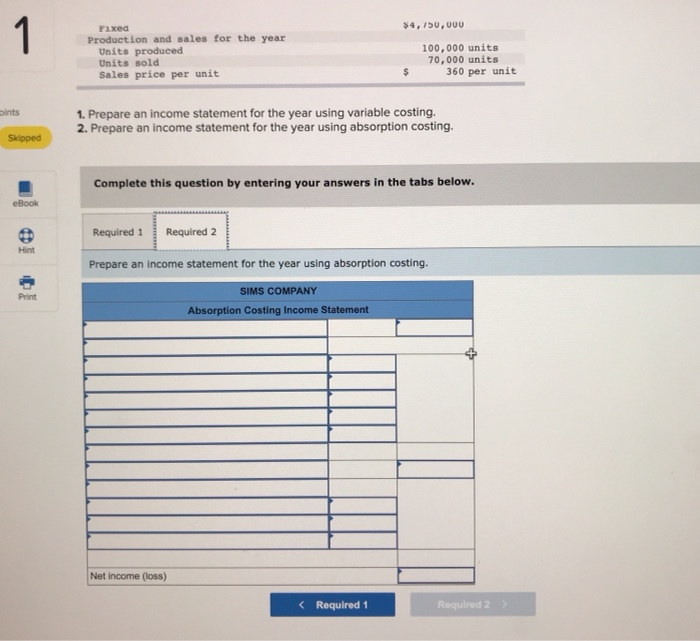 1, 2019. Its cost and sales information for this year follows. Manufacturing