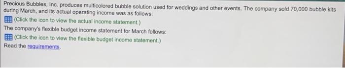  Precious Bubbles, Inc. produces multicolored bubble solution used for weddings and