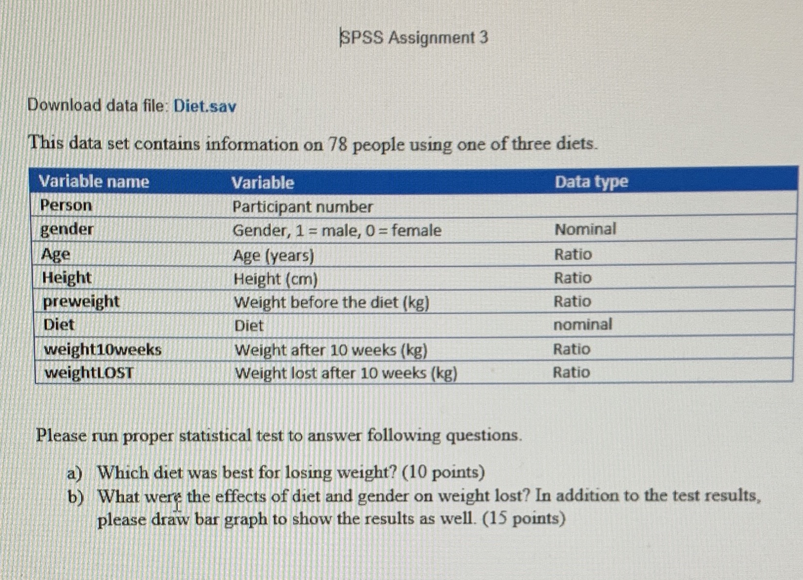 Can you please help with which statistic test I should run to