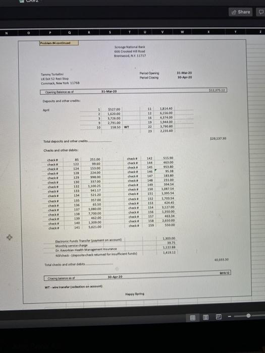 is a number missing, but here it is Book Balance 31-Mar-20 --------------------->