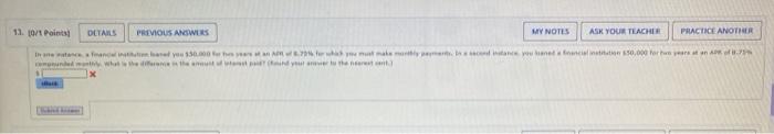  13. [0/1 Points) DETAILS PREVIOUS ANSWERS MY NOTES ASK YOUR TEACHER